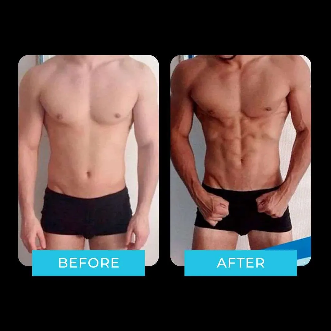 Résultat électrostimulation avant / après — tonification du buste et des abdominaux